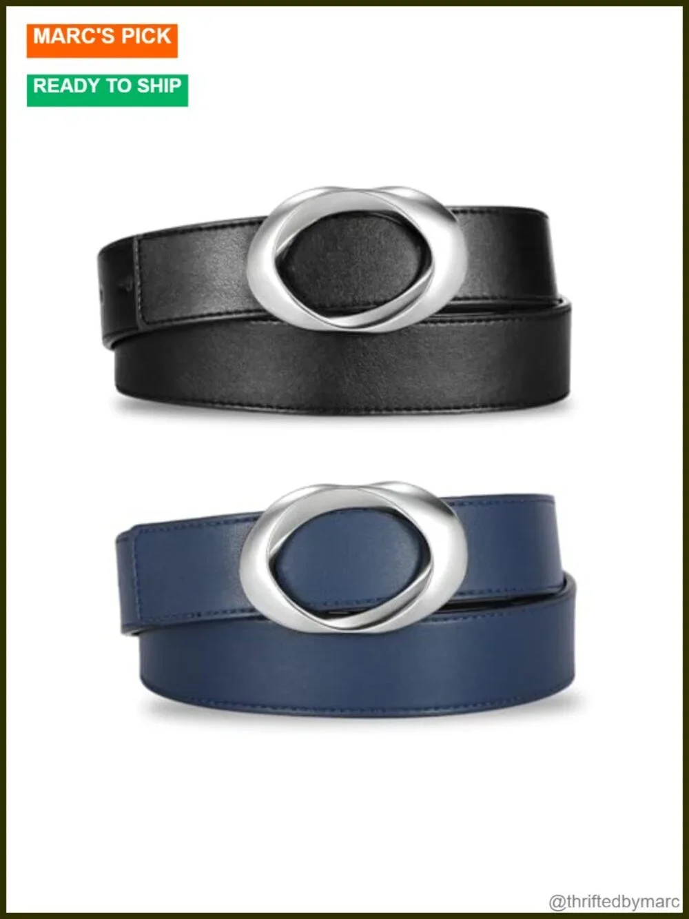 Reversible Faux Leather Belt with Removable Buckle for Women